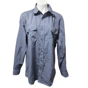 Michael Brandon button front shirt long sleeve blue XL cotton blend